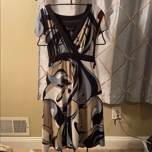 Light Blue, Brown, Cream Dress